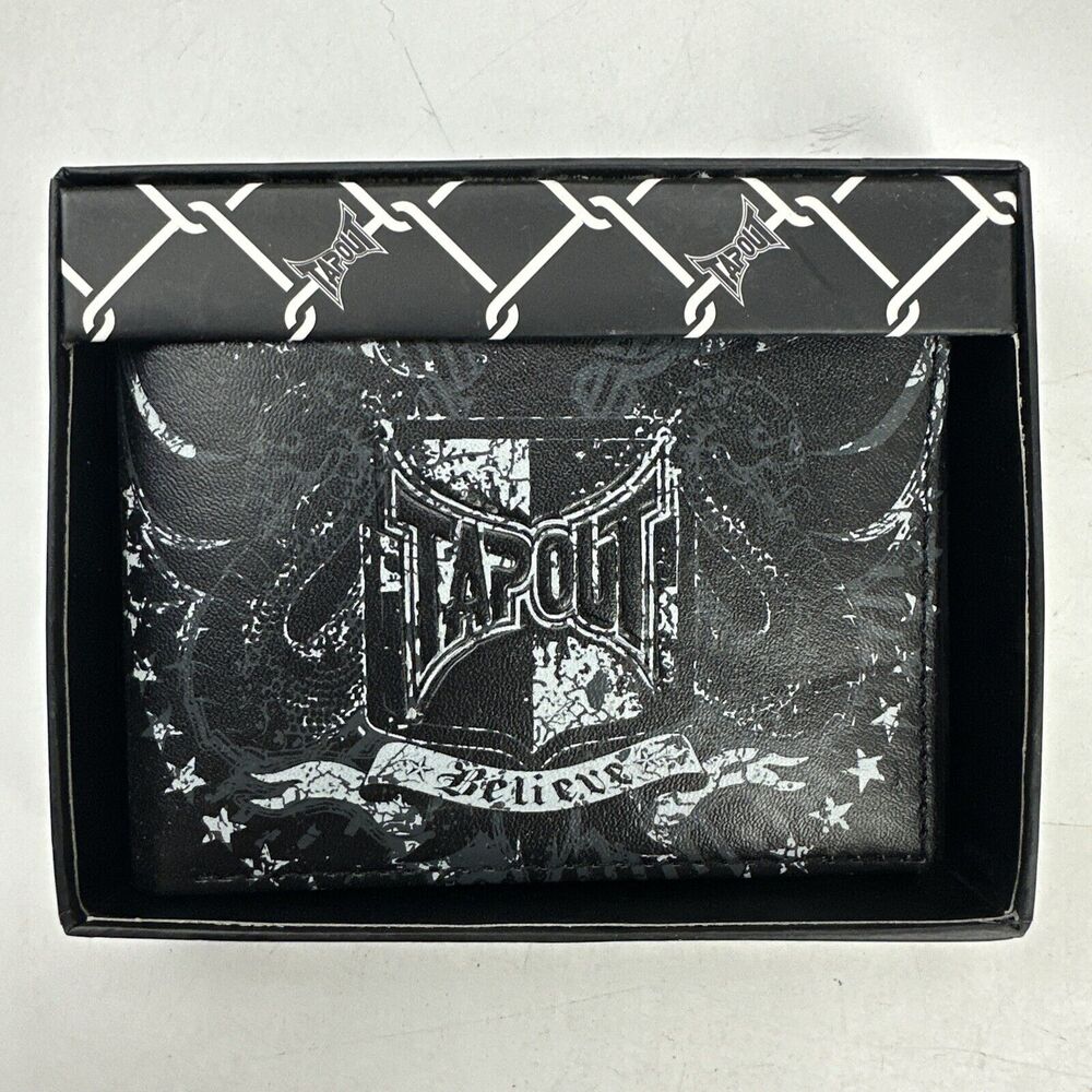 Tapout Black Leather Men's Wallet Believe